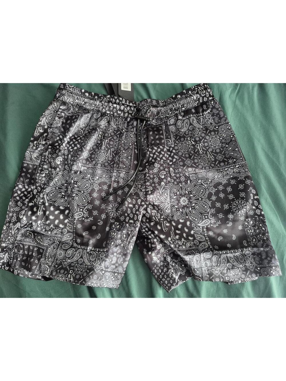 RTA Black Bandana Print Swim Trunks Bathing Suit BNWT Medium